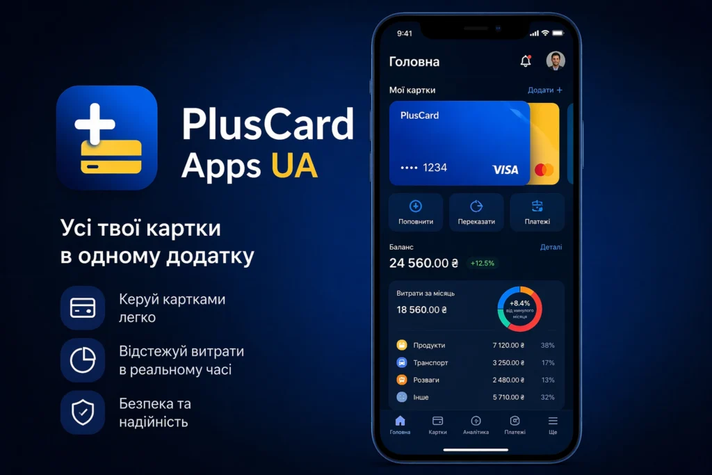 dodatok pluscard dlya upravlinnya kartkami