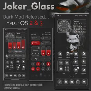 Тема HyperOS JokerGlass