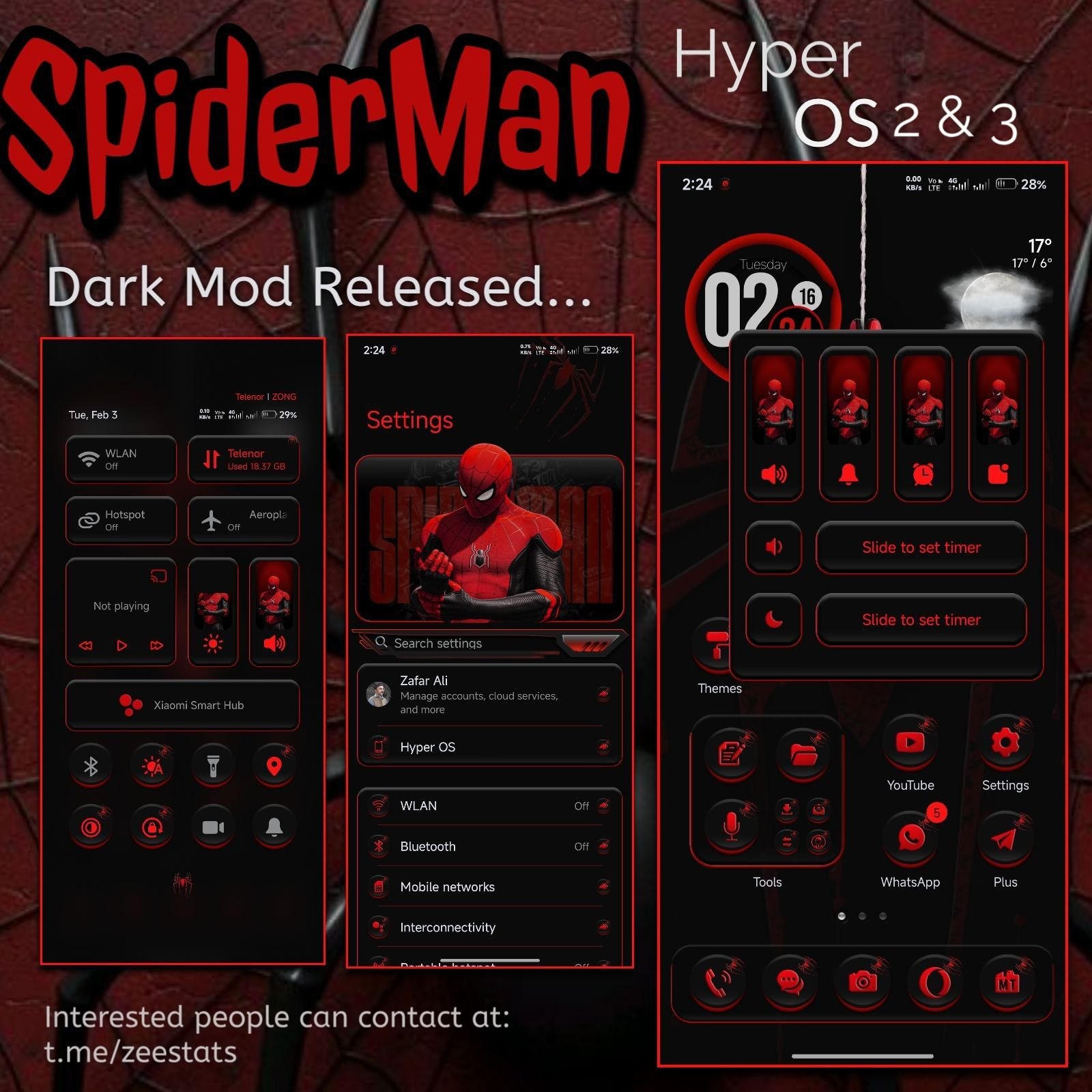 Тема HyperOS SpiderMan