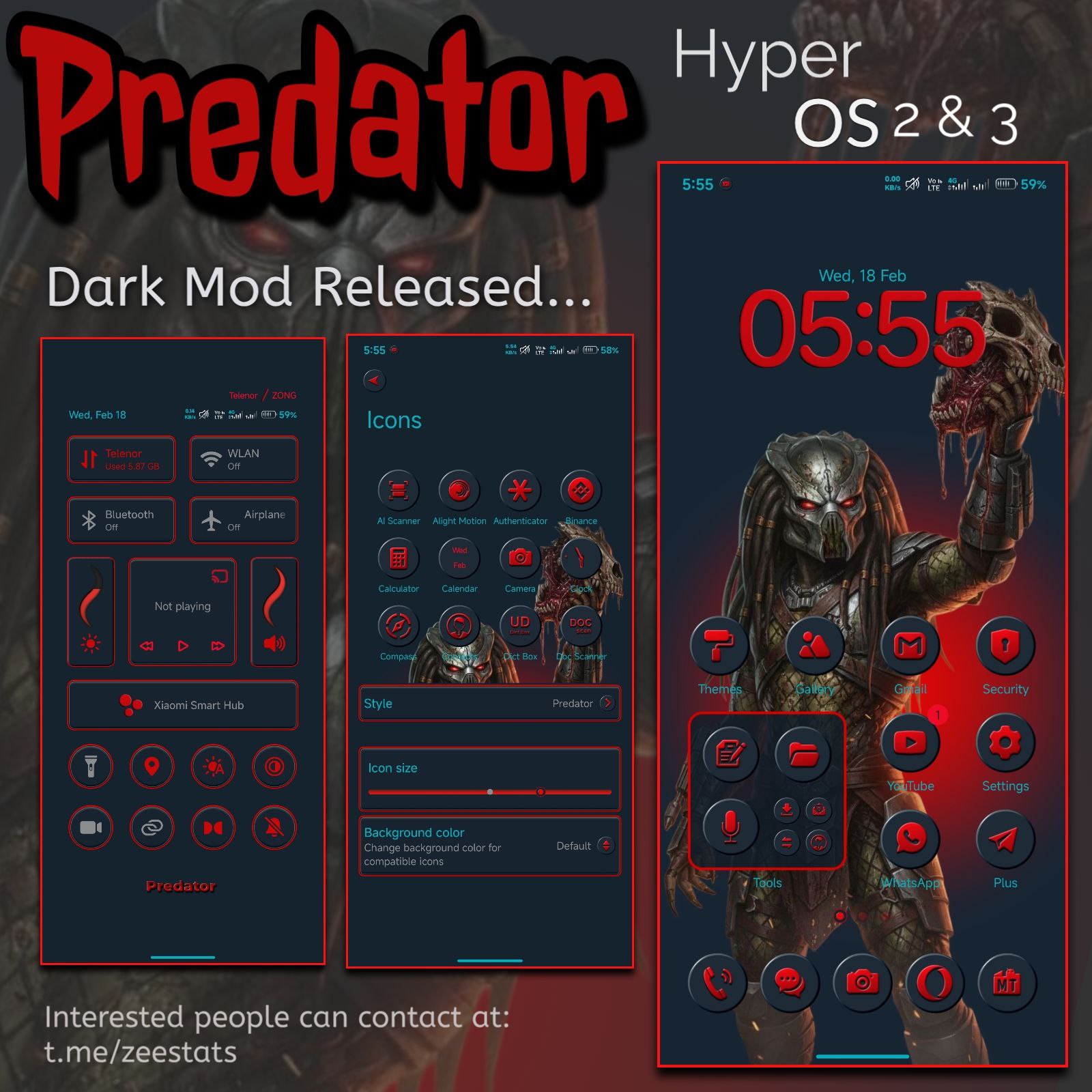 Тема HyperOS Predator
