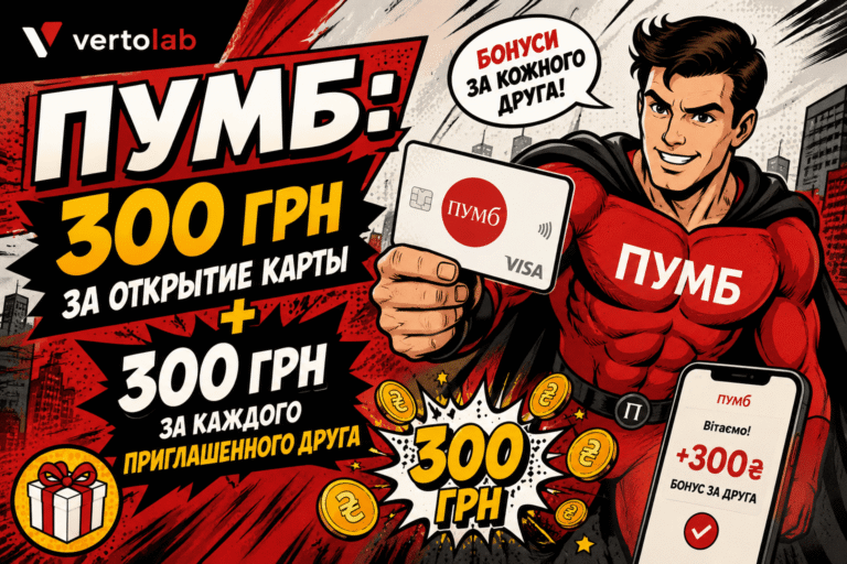 ПУМБ: 300 грн за открытие карты + 300 грн за каждого приглашенного друга 5 ПУМБ: 300 грн за открытие карты + 300 грн за каждого приглашенного друга