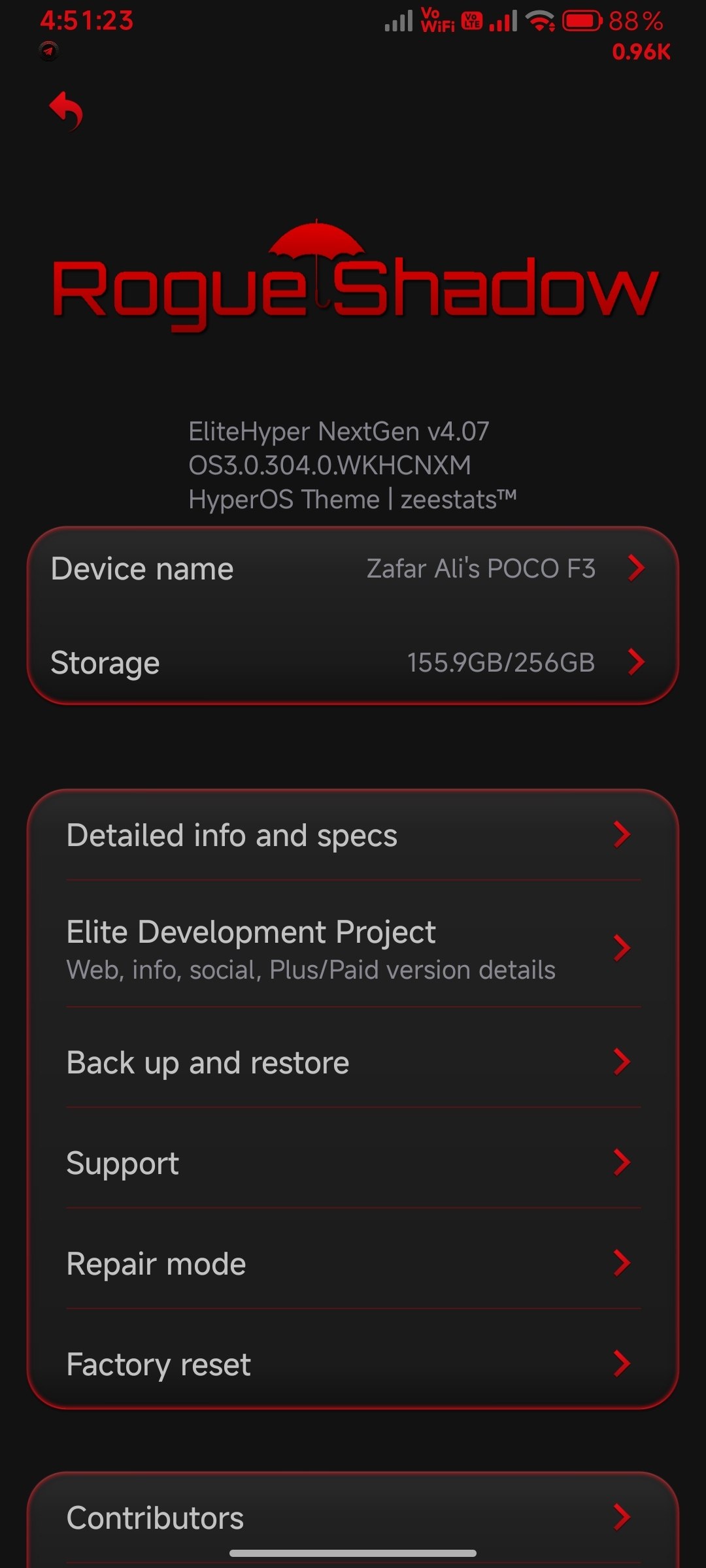Тема HyperOS Rogue Shadow — изображение 11