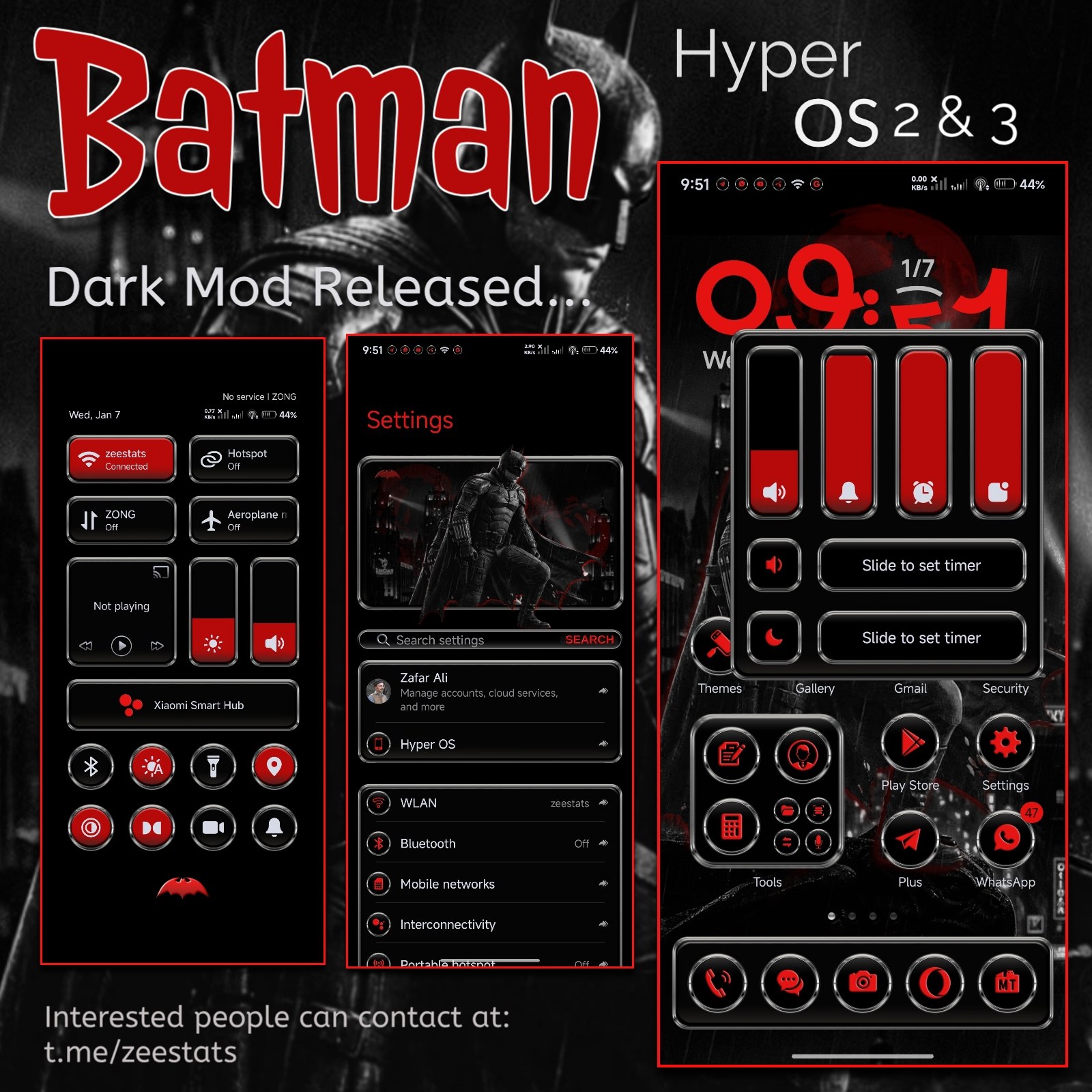 Тема HyperOS Batman
