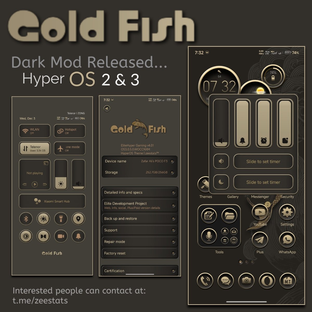 Тема HyperOS Gold Fish